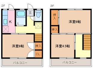 クレモナ四日市Ｂ棟の物件間取画像